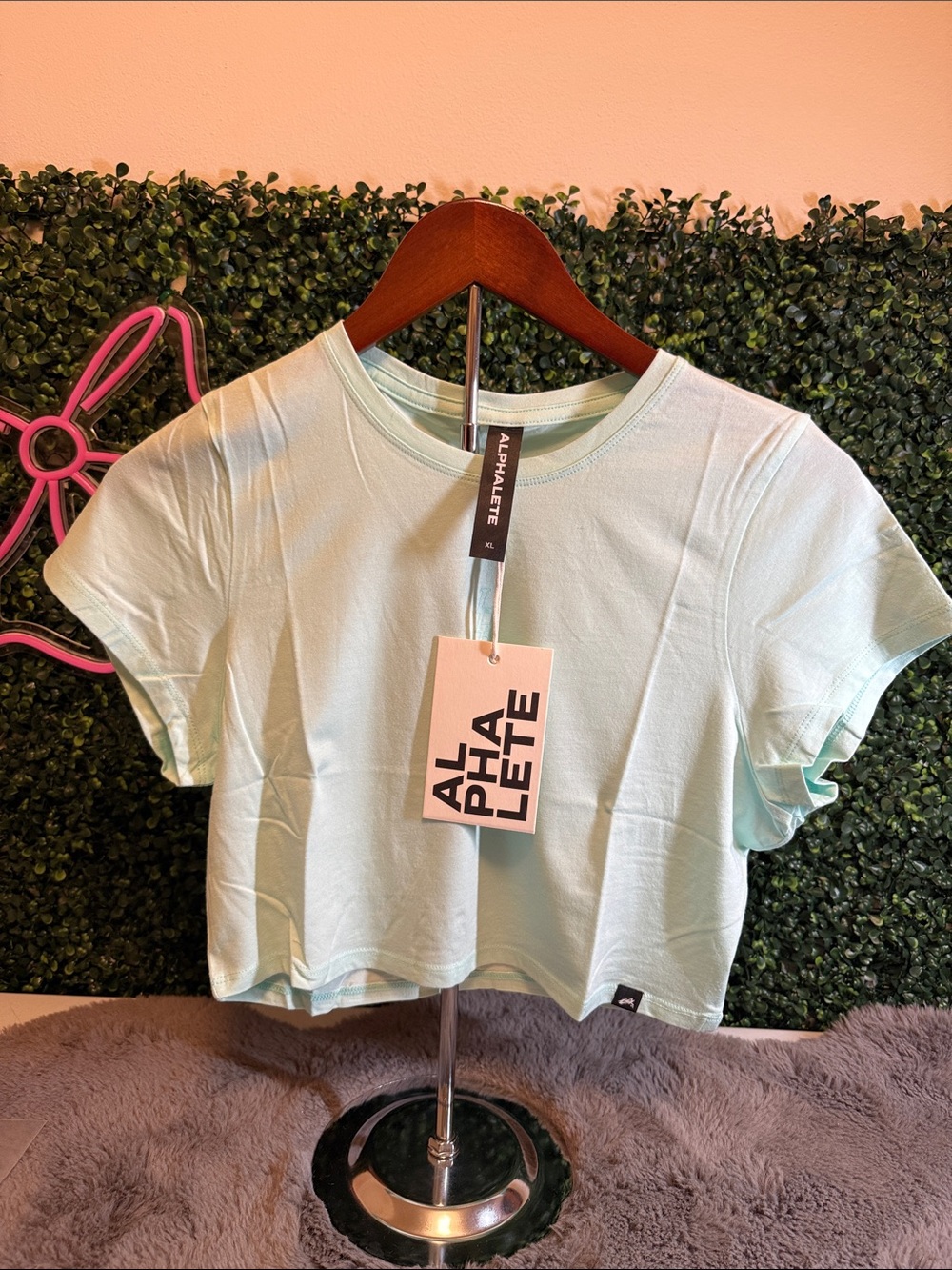 NWT Alphalete Women's Mint Crop Tee